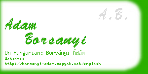 adam borsanyi business card
